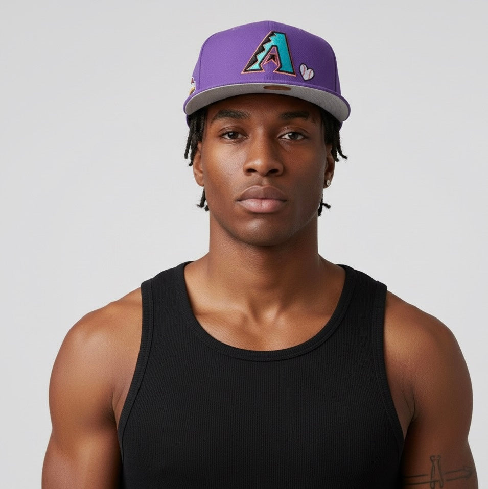 Arizona Diamondbacks Team Heart 59FIFTY fitted cap in purple