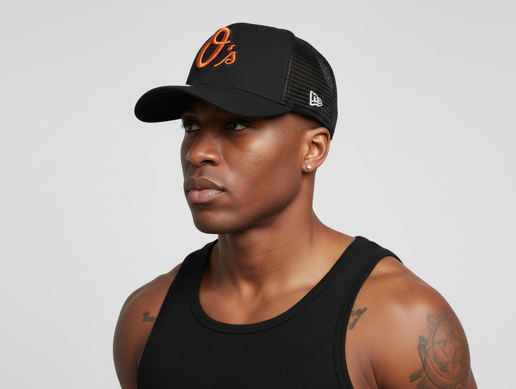 New Era or '47 Brand Baltimore Orioles adjustable hat with the "Cursive O" logo