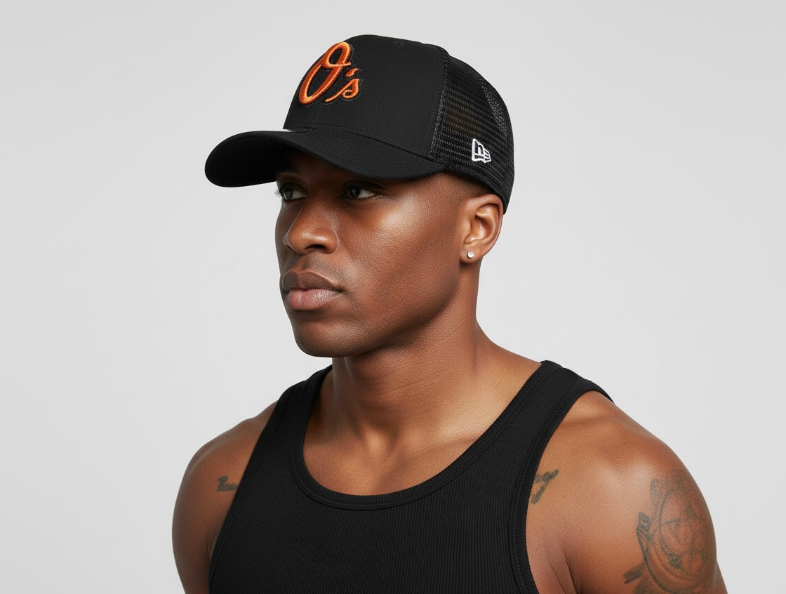 New Era or '47 Brand Baltimore Orioles adjustable hat with the "Cursive O" logo