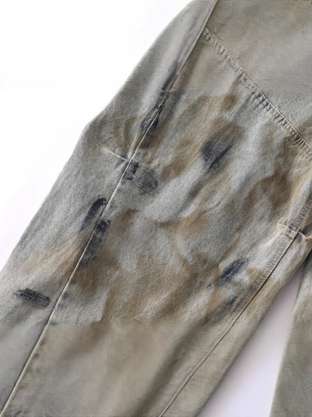 Street ruffian old dyed dirty wash wide leg jeans