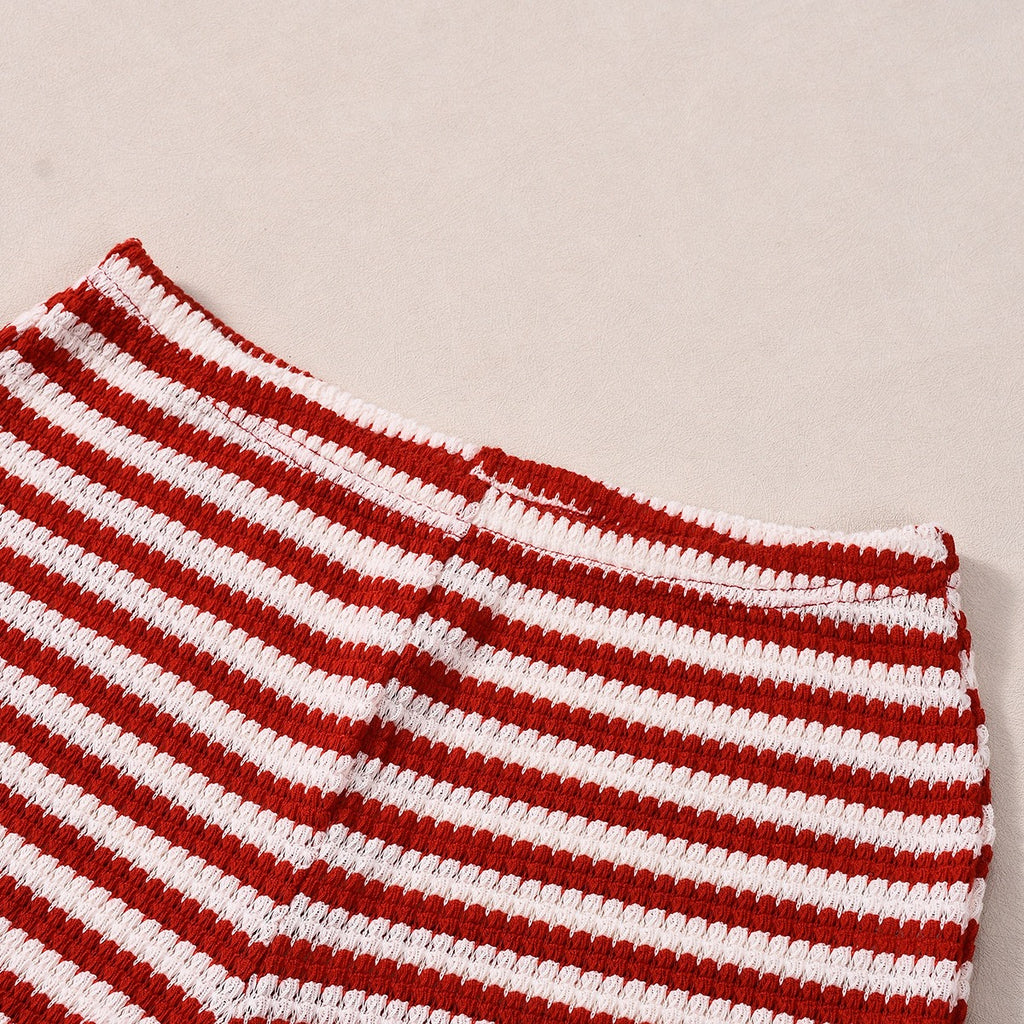 Two-piece striped knit set
