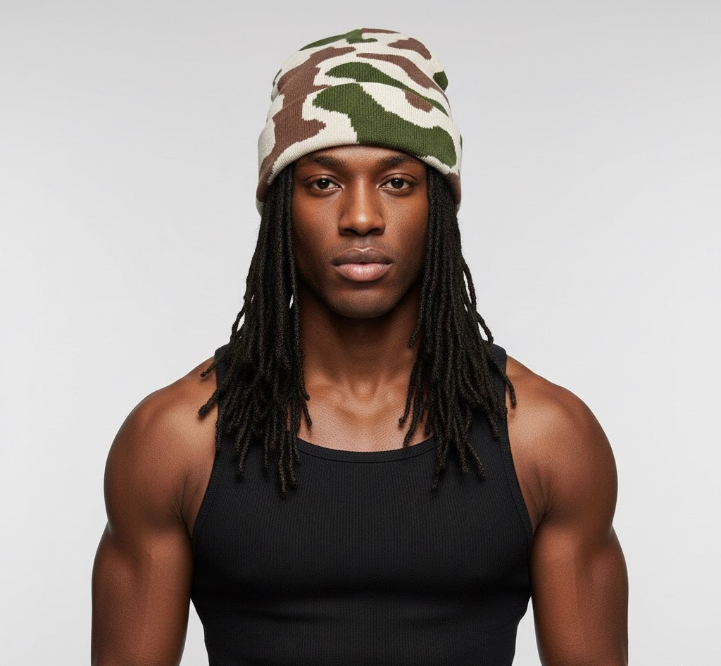 Camo beanie hat