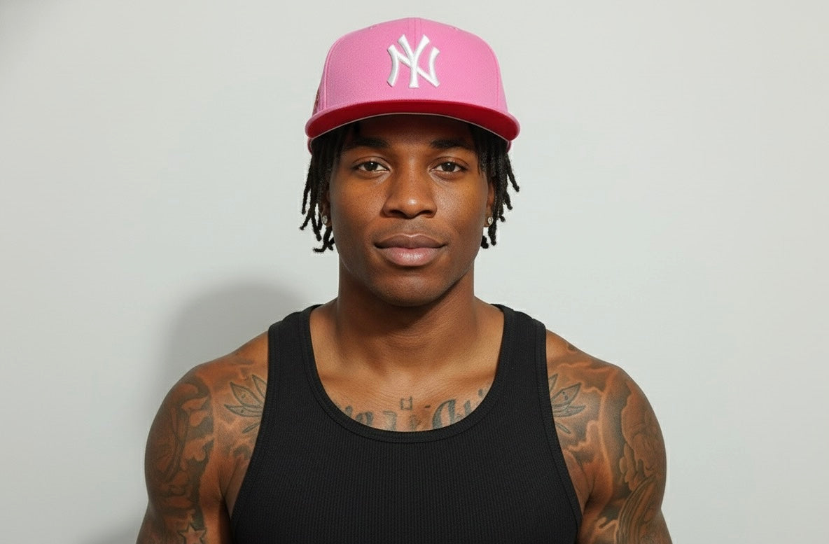 New Era New York Yankees cap Pink with Red underbrim