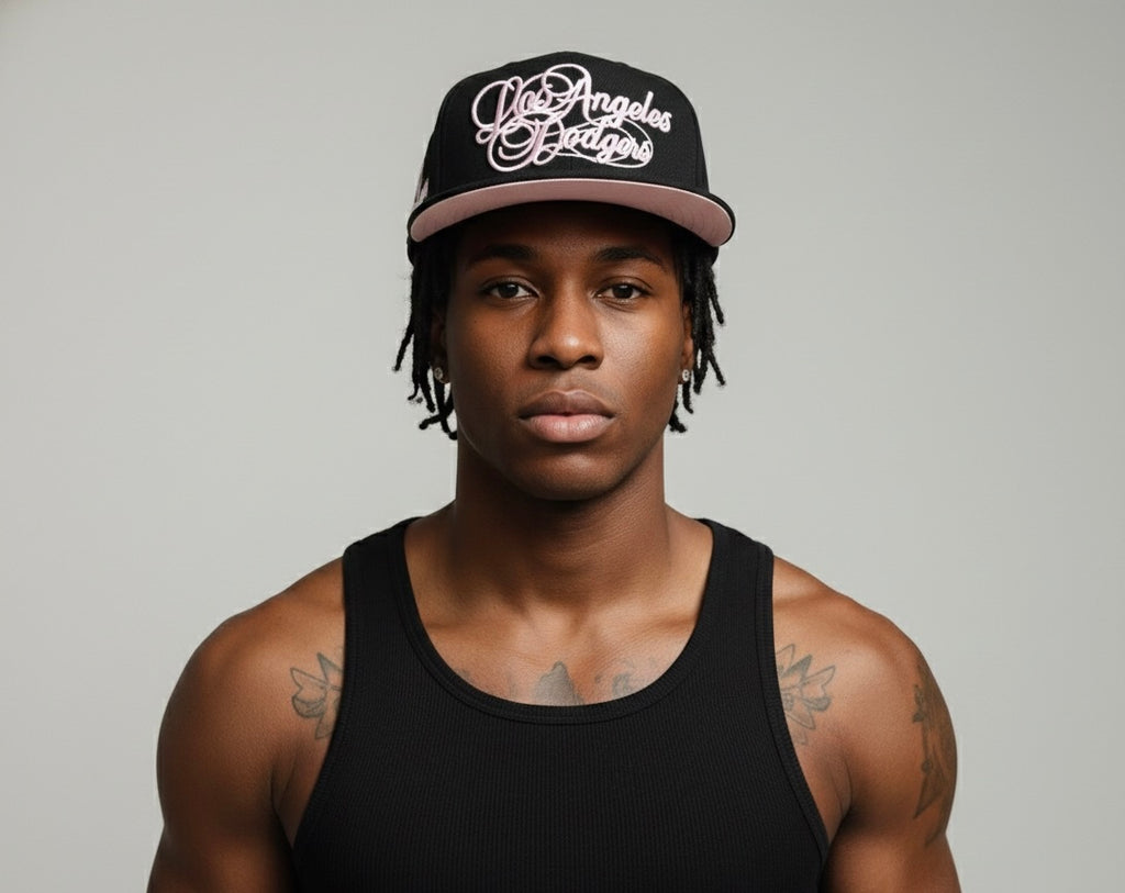 New Era Los Angeles Dodgers Script Black Pink Prime Edition 59Fifty Fitted Cap