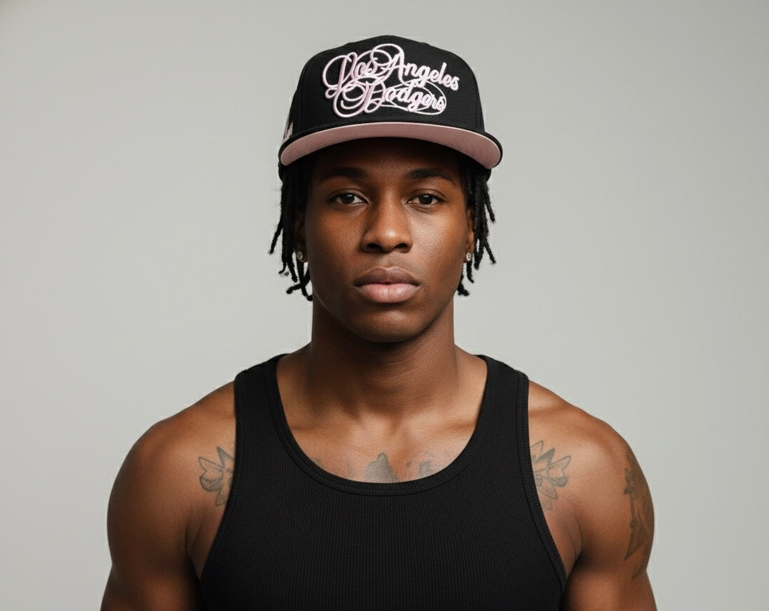 New Era Los Angeles Dodgers Script Black Pink Prime Edition 59Fifty Fitted Cap