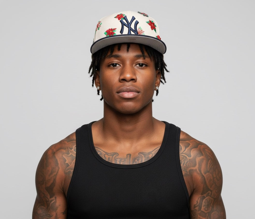 New York Yankees Christmas Floral Poinsettia 59FIFTY