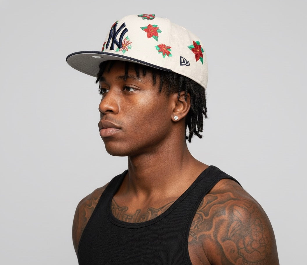 New York Yankees Christmas Floral Poinsettia 59FIFTY