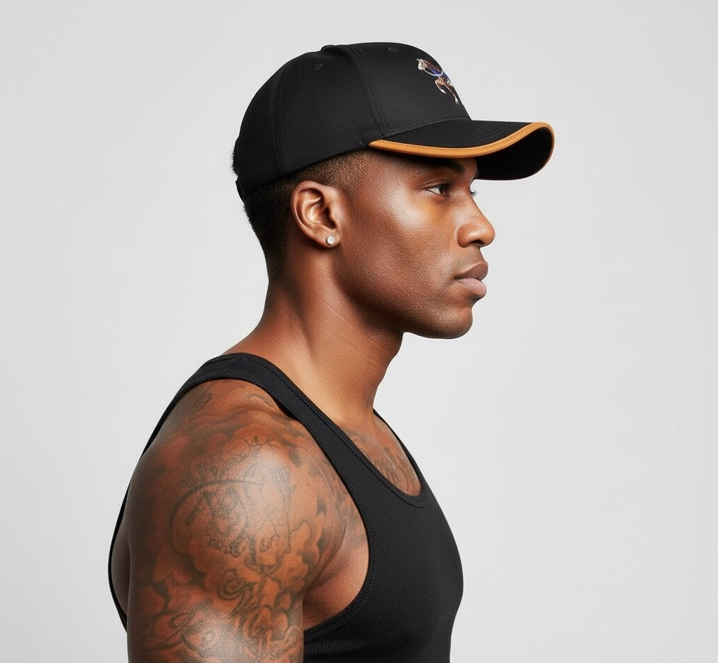 War Horse Embroidery Couple Baseball Cap in black