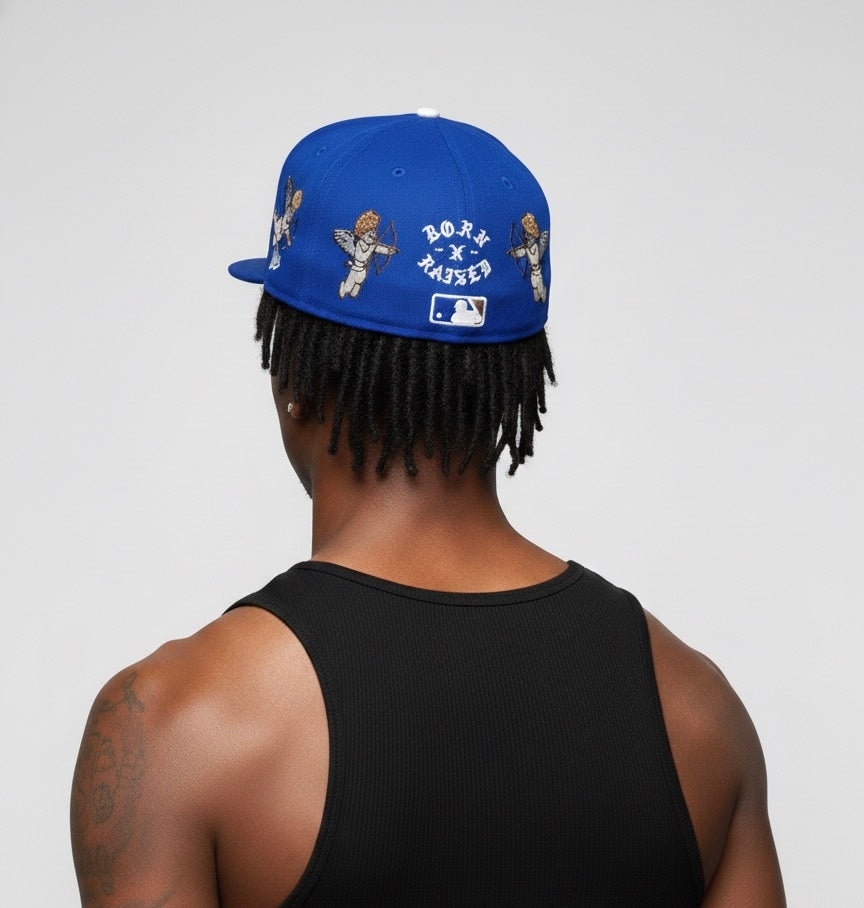 Los Angeles Dodgers New Era Born x Raised Royal Cherub 59FIFTY Fitted Hat in Royal blue
