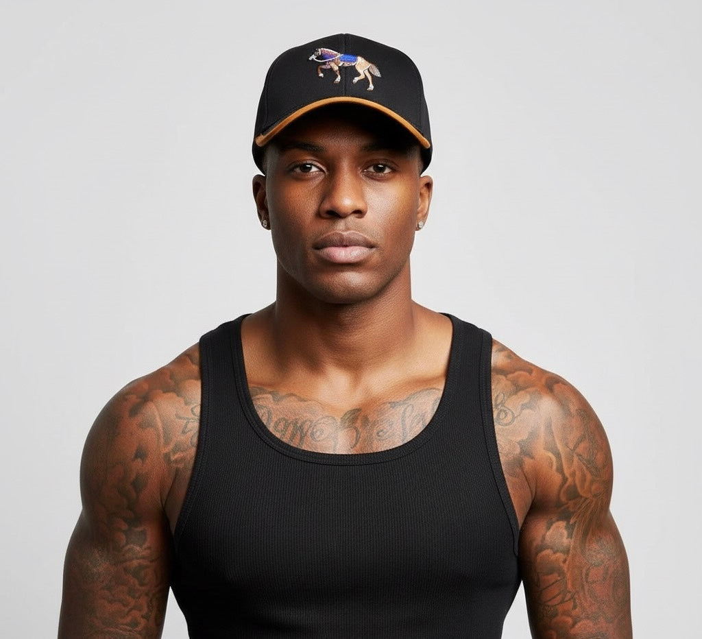 War Horse Embroidery Couple Baseball Cap in black