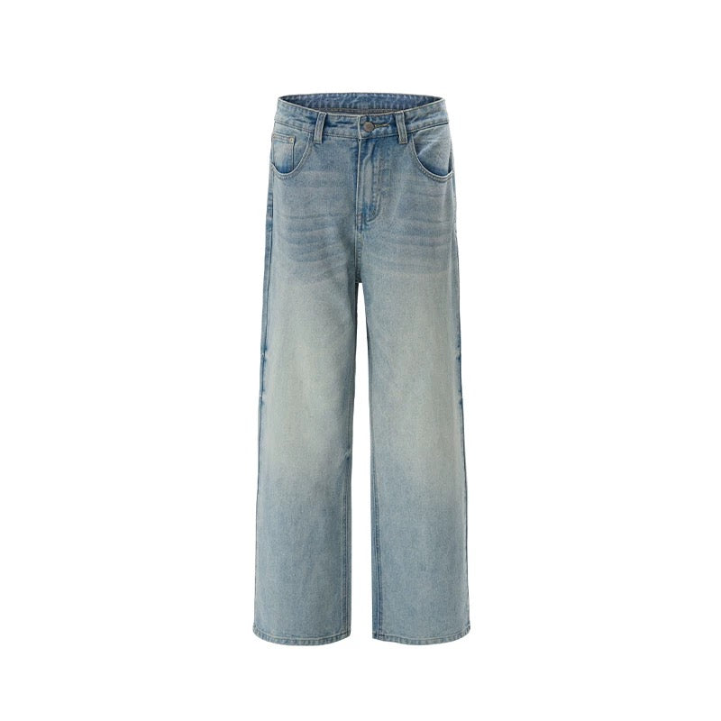 Washed baggy wide-leg jeans