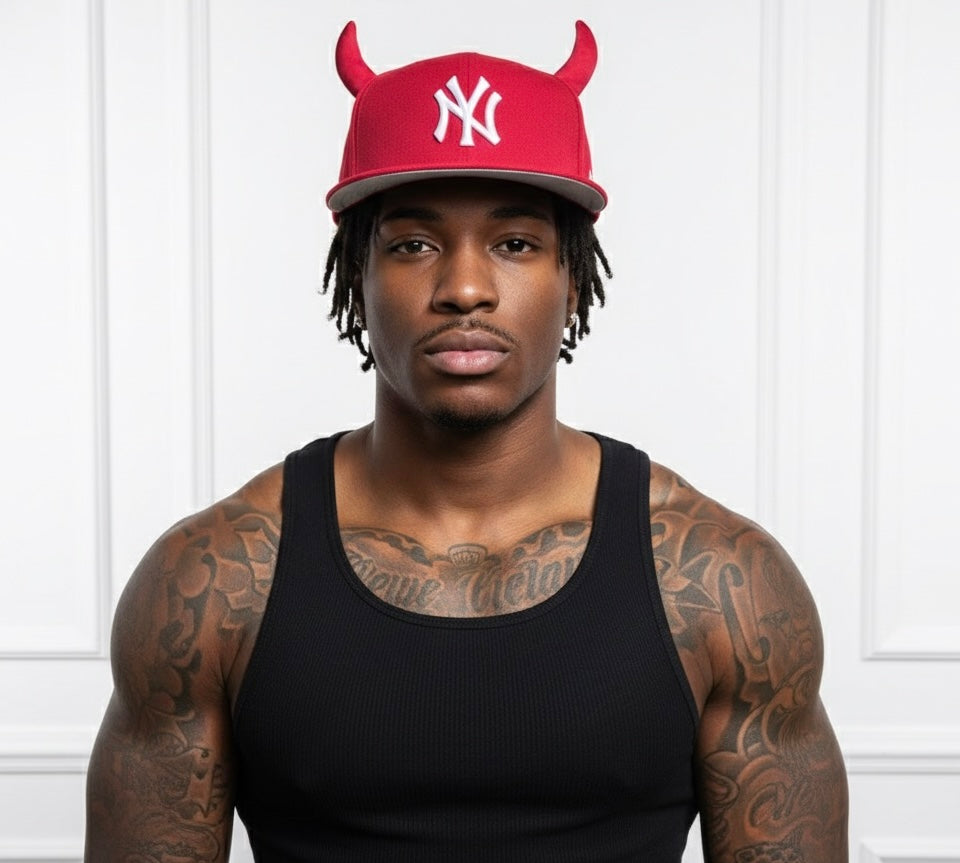 New Era NY Yankees with Devil’s Horn in Red