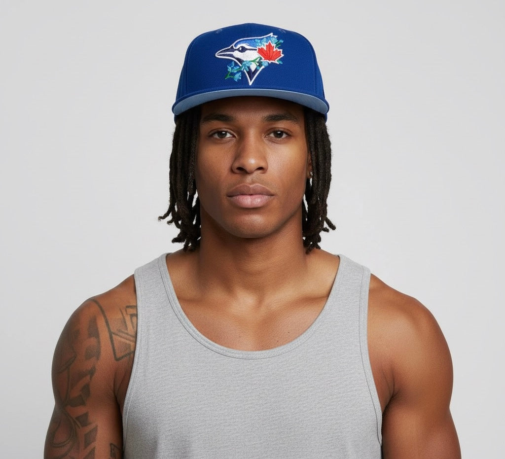 New Era Toronto Blue Jays 59FIFTY fitted hat with a "bloom"