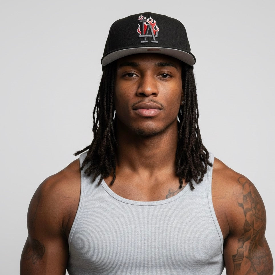 New Era 59Fifty Black Los Angeles Dodgers Flame Logo