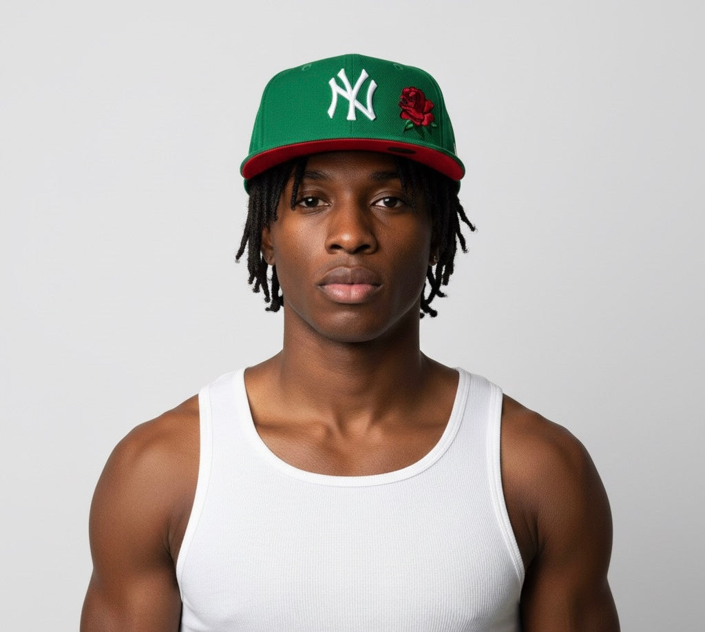 New Era x FAM New York Yankees Green Red Rose 27x Champions 59FIFTY