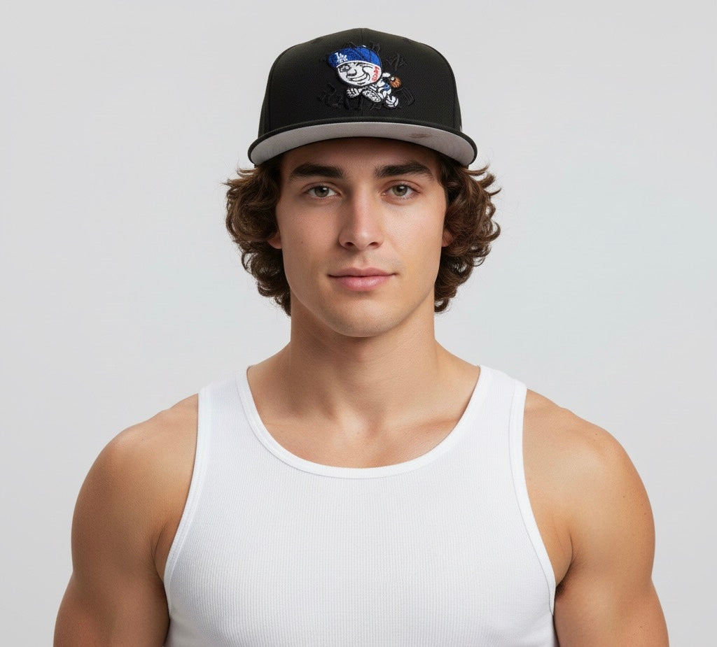 New Era Born x Raised Black Los Angeles Dodgers Mr. Cartoon 59FIFTY Fitted Hat