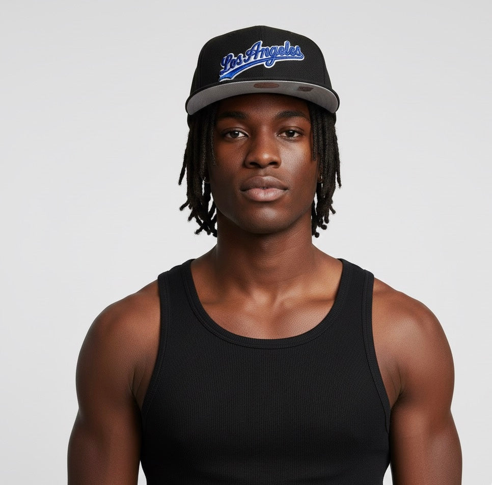 New Era 59fifty Los Angeles Blue Script